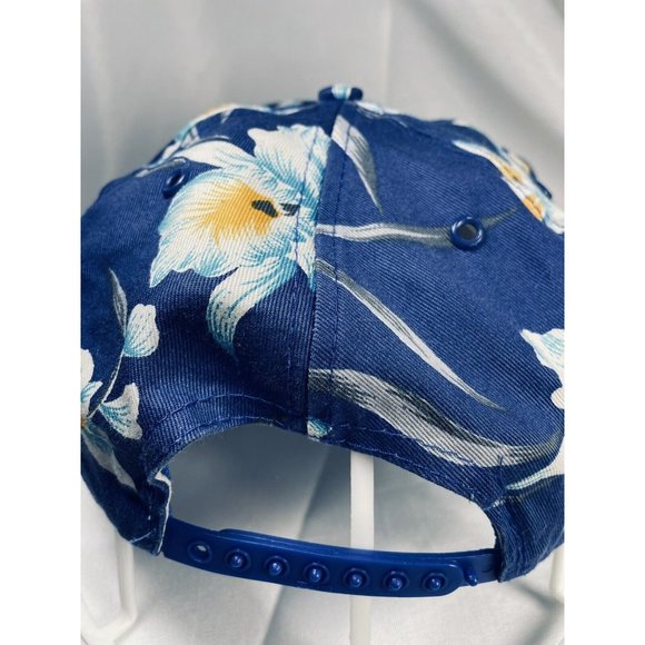 Park City San Sun Tropical Hawaiian Orchid Baseball Hat Blue Adjustable Vintage - Picture 3 of 12
